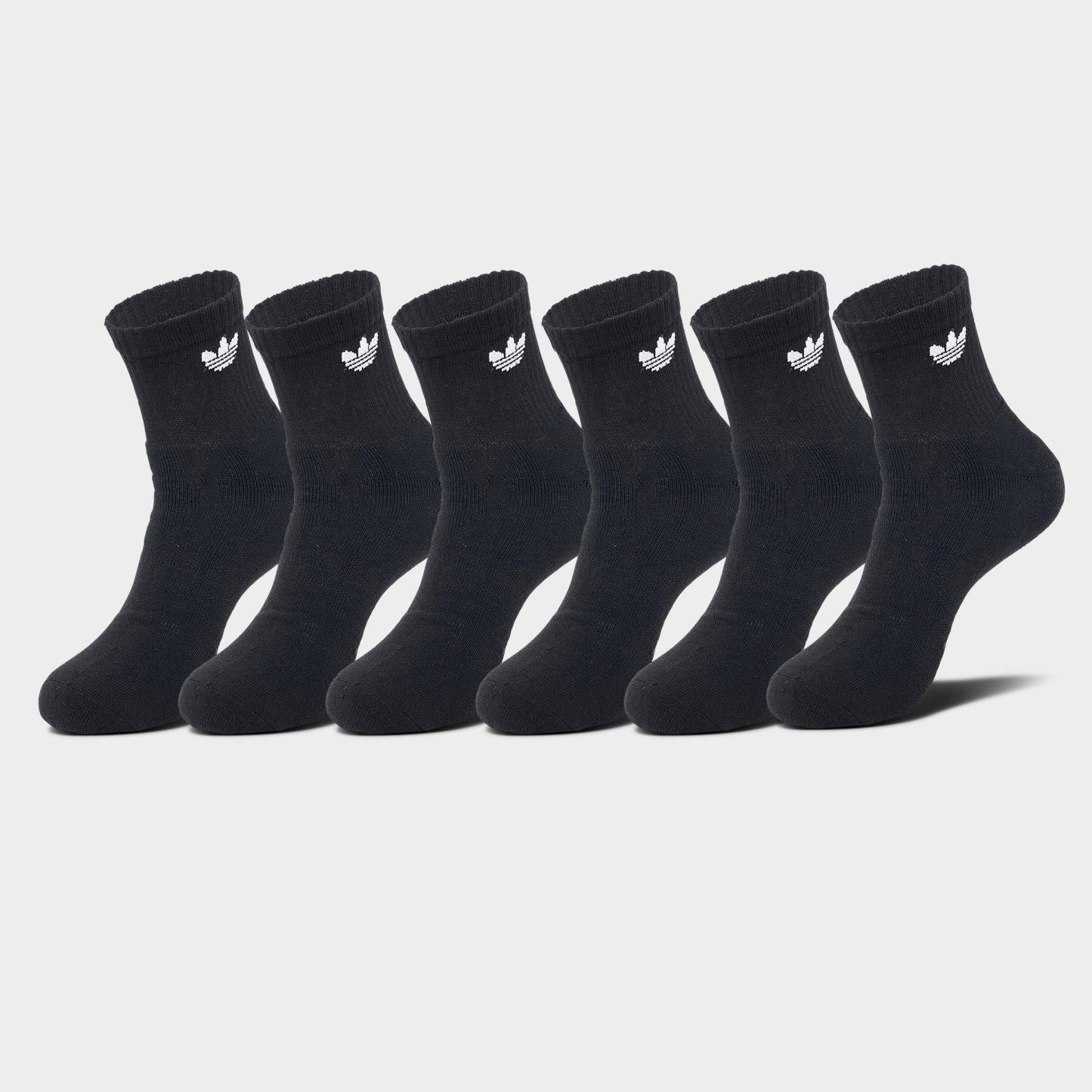 adidas Originals Trefoil Quarter Socks (6 Pack) - Black