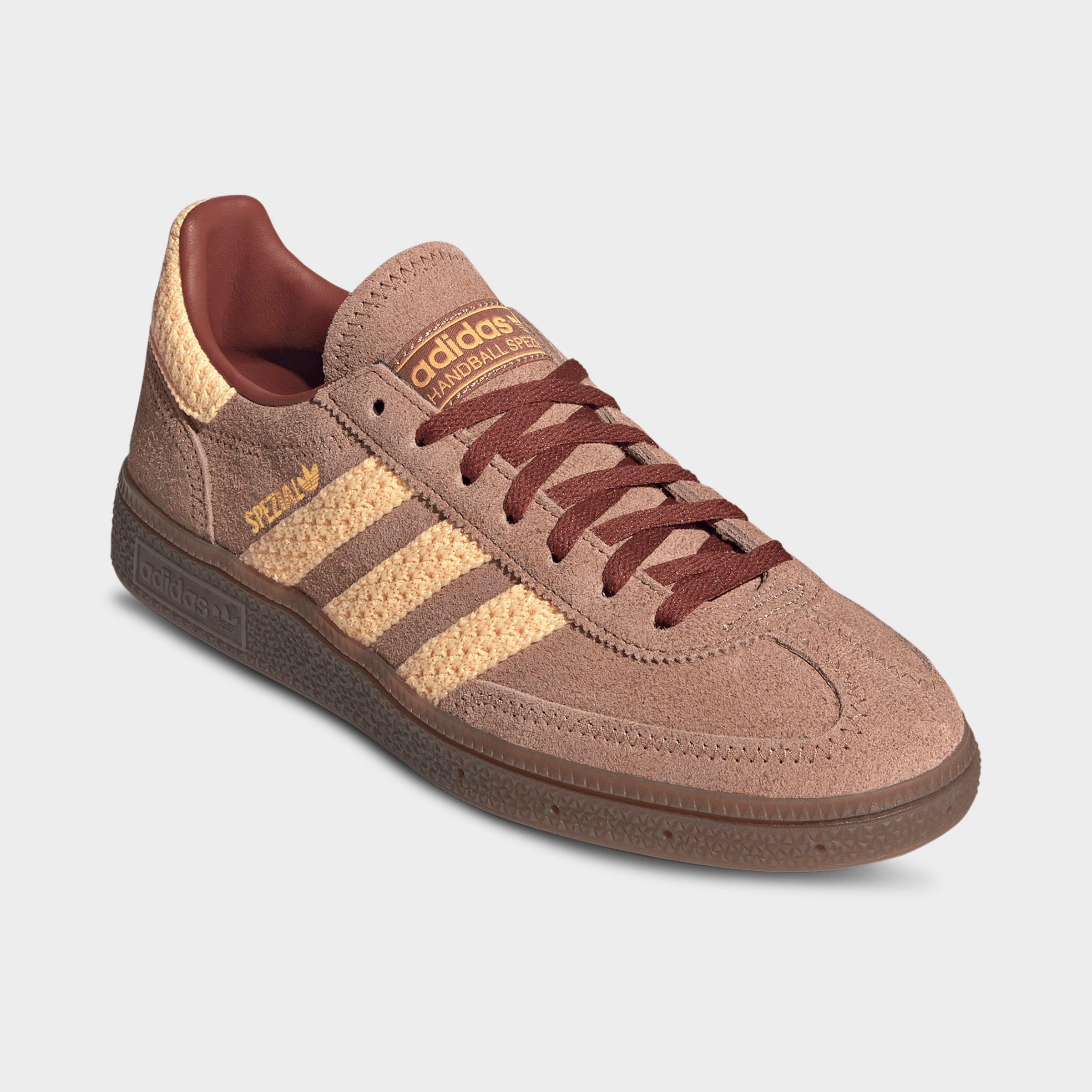 Women's adidas Originals Handball Spezial Casual Shoes - Part 2 - Clay Strata/Acid Orange/Burnt Sienna - Both shoes facing left
