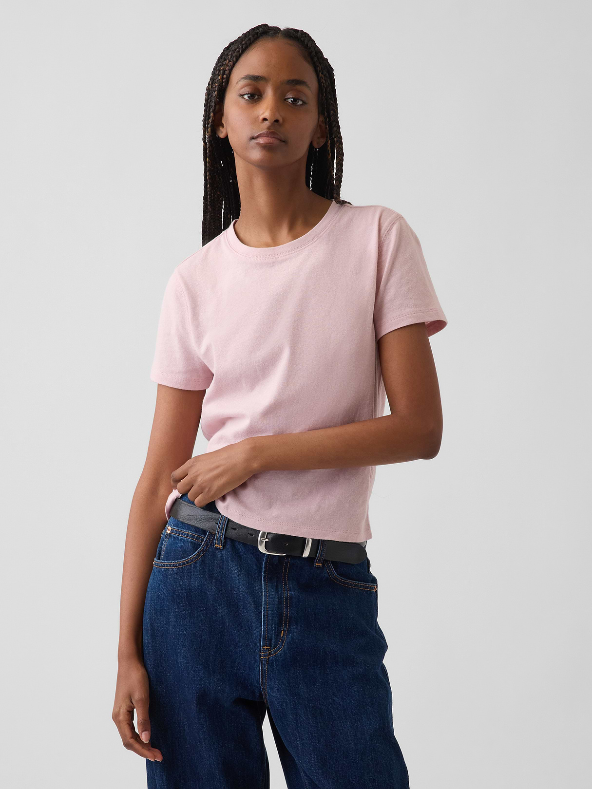 100% Cotton Authentic Shrunken T-Shirt - Primitive pink
