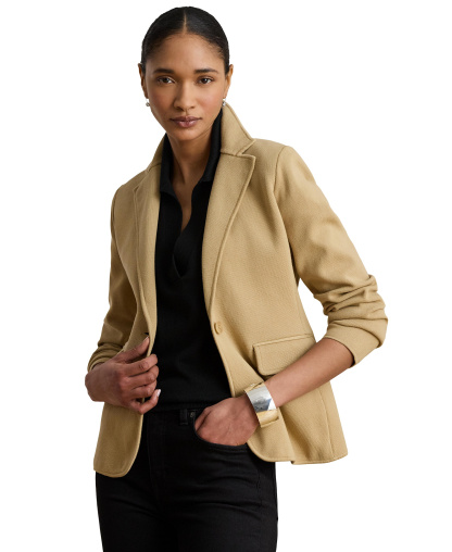 Lauren Ralph Lauren Women's Cotton-Blend Sweater Blazer - Tan