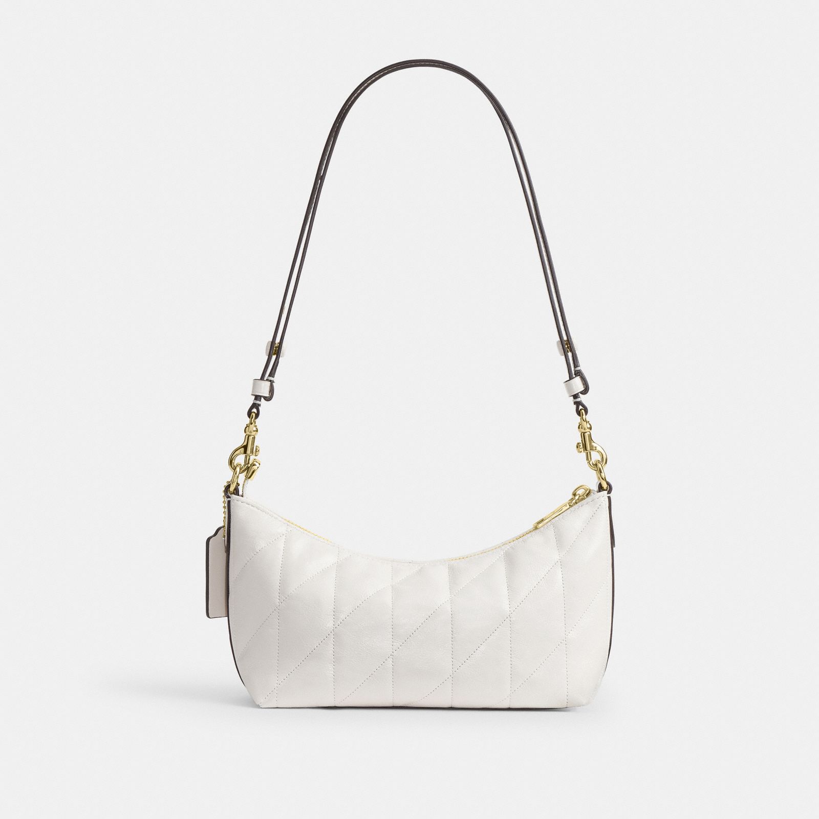 Caitlin Shoulder Bag With Quilting And Charm - Gold/Chalk - view 7