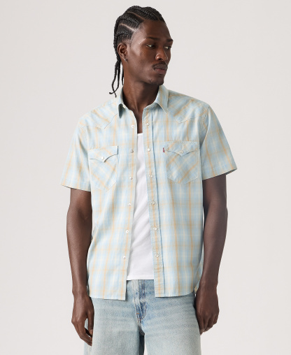 Levi's Men's Short-Sleeve Western Shirt - Pld Forget Me Not