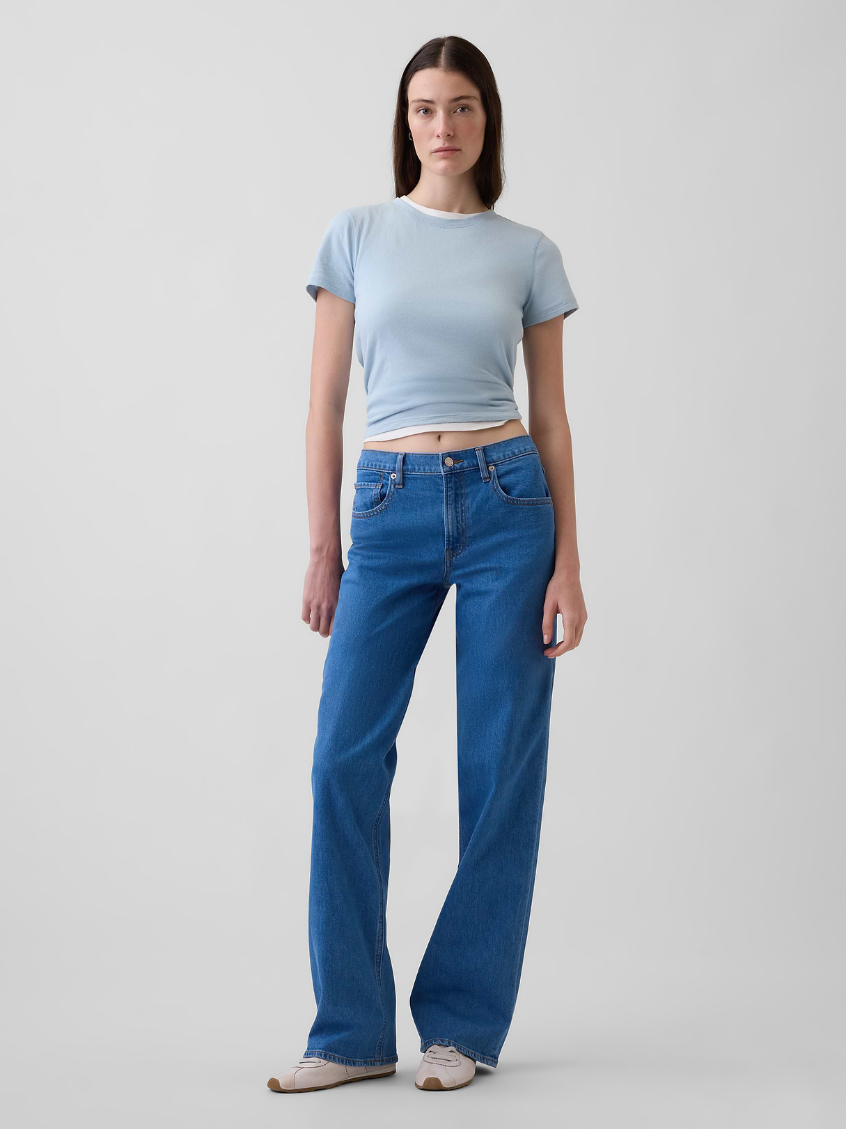 Low Rise '90s Loose Jeans - Medium blue wash