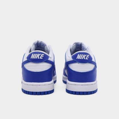 Big Kids' Nithtke Dunk Low Casual Shoes - Part 1 - White/Hyper Royal/Hyper Royal - Back view