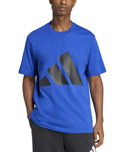 adidas Men's 3-Bar Logo Graphic Cotton T-Shirt - Royal/Black