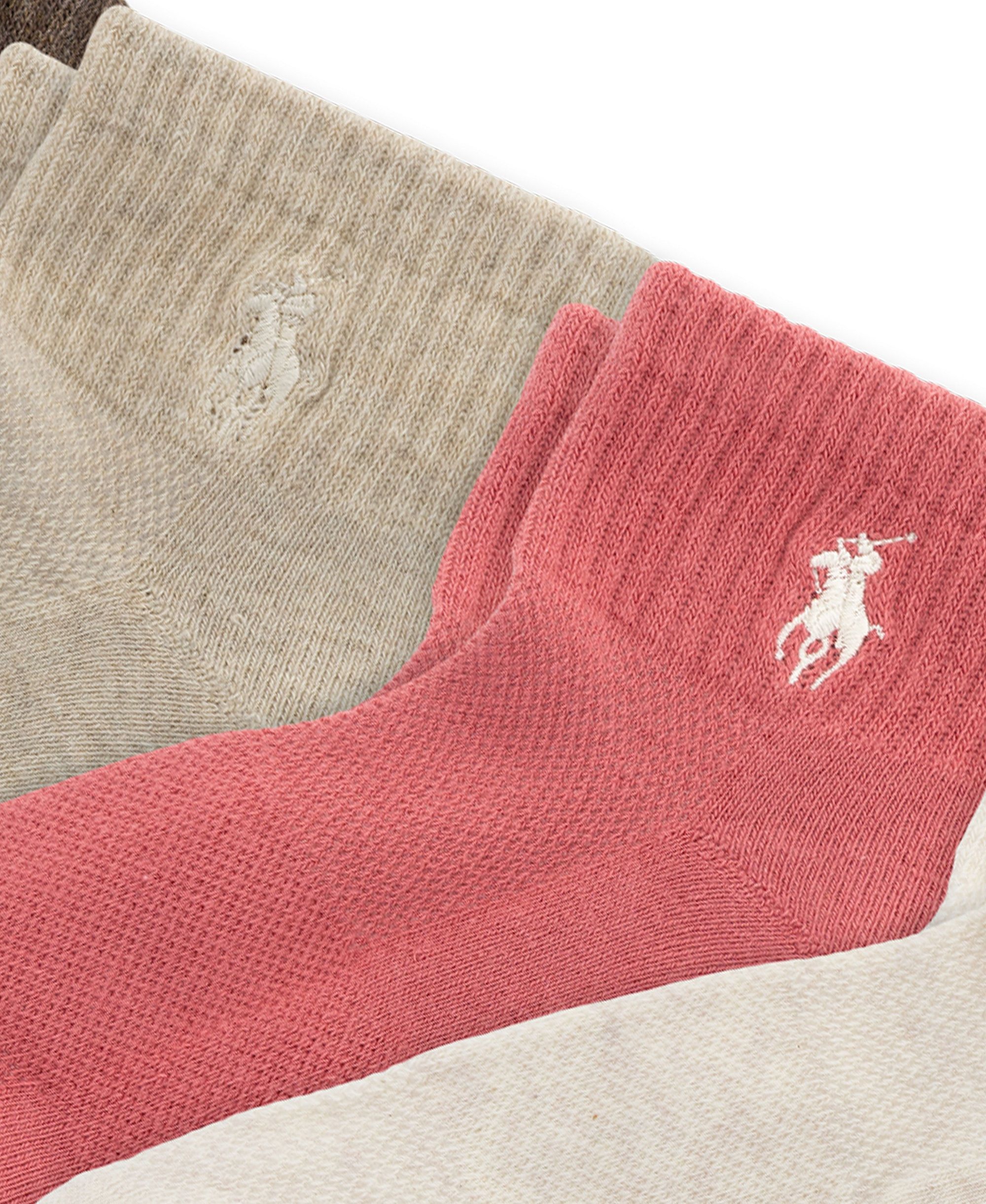Polo Ralph Lauren Girls' 4-11 Sport Quarter Socks, 6-Pack - Light Pastel Pink