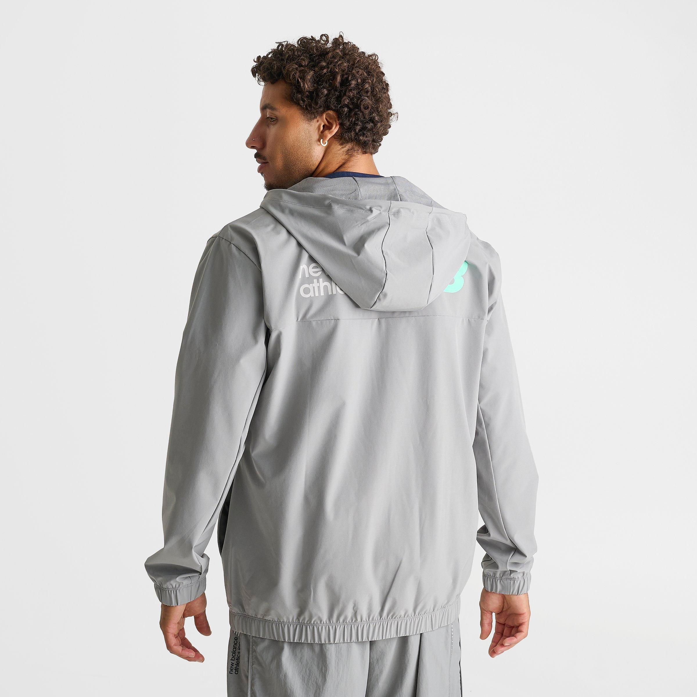 Men's New Balance Performance Full-Zip Woven Jacket - Grey Matter/Mint - view 4