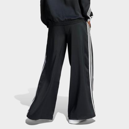 Women's adidas Originals adicolor Satin Wide Leg Track Pants - Black - view 3