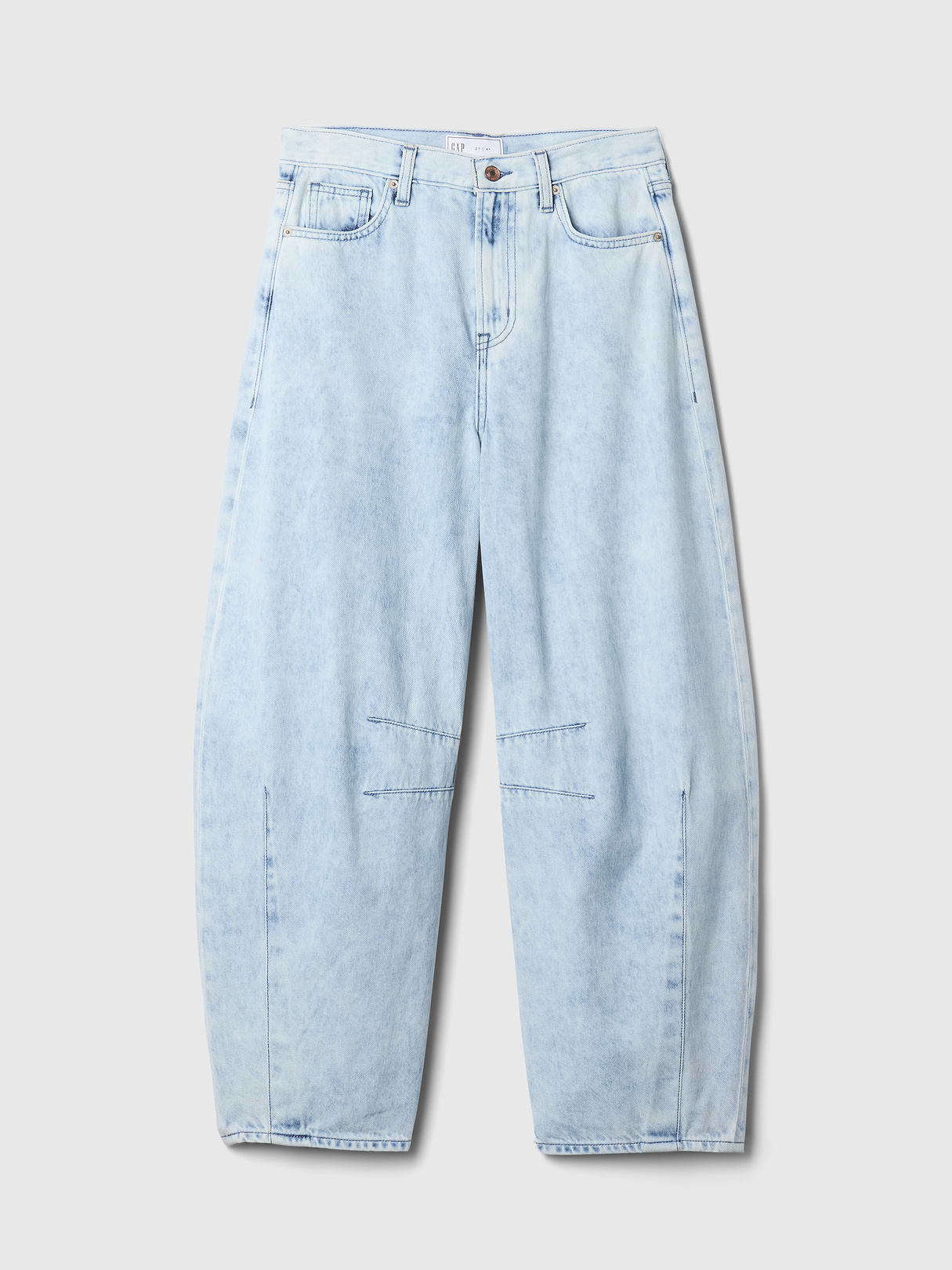 High Rise UltraSoft Crossover Horseshoe Jeans - Light indigo