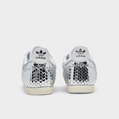 Women's adidas Originals Japan Croc Casual Shoes - Silver Metallic/Silver Metallic/White - Back view