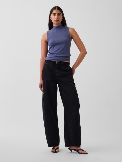 Modern Mockneck Tank Top - Sargassus blue