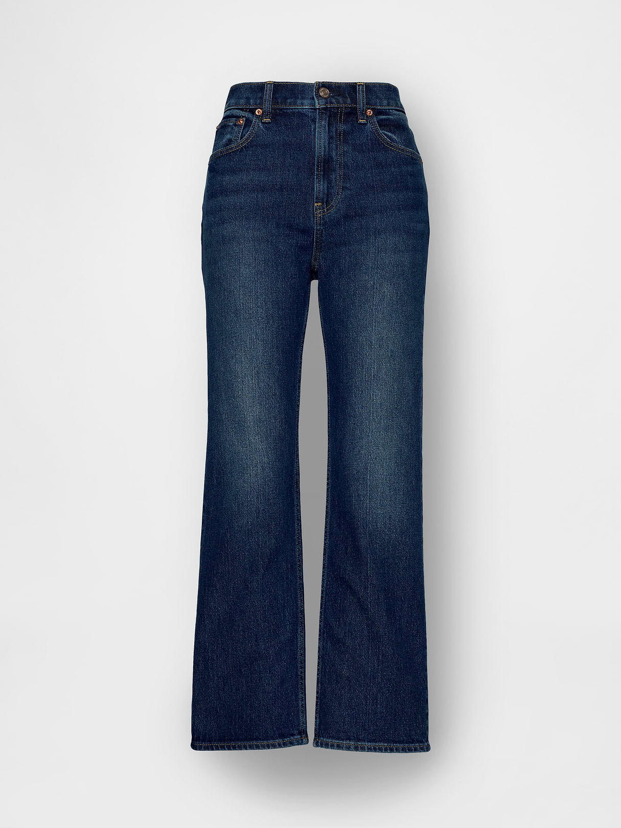 High Rise ’90s Slim Straight Crop Jeans - Dark indigo