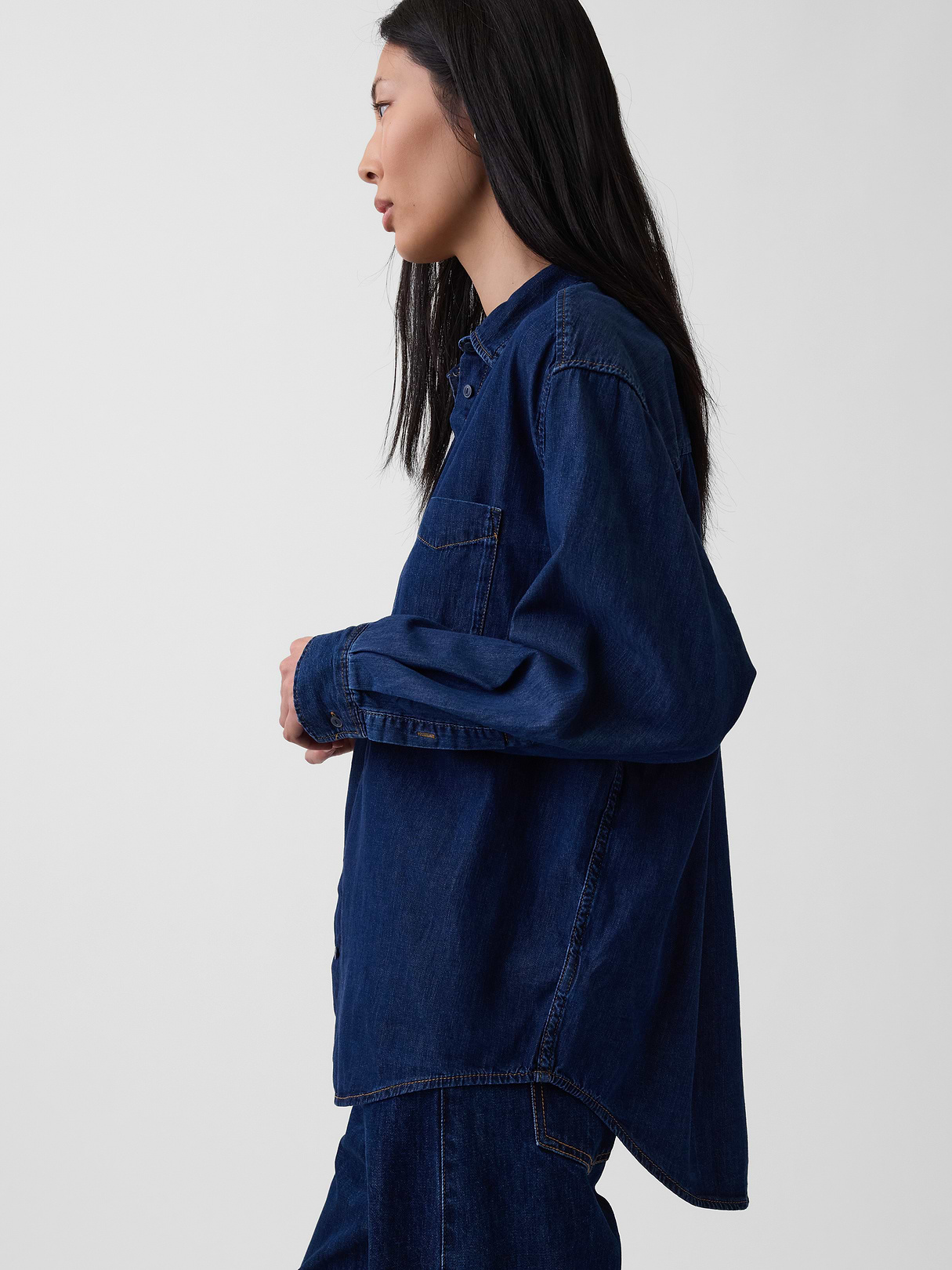 Denim Big Shirt - Dark indigo