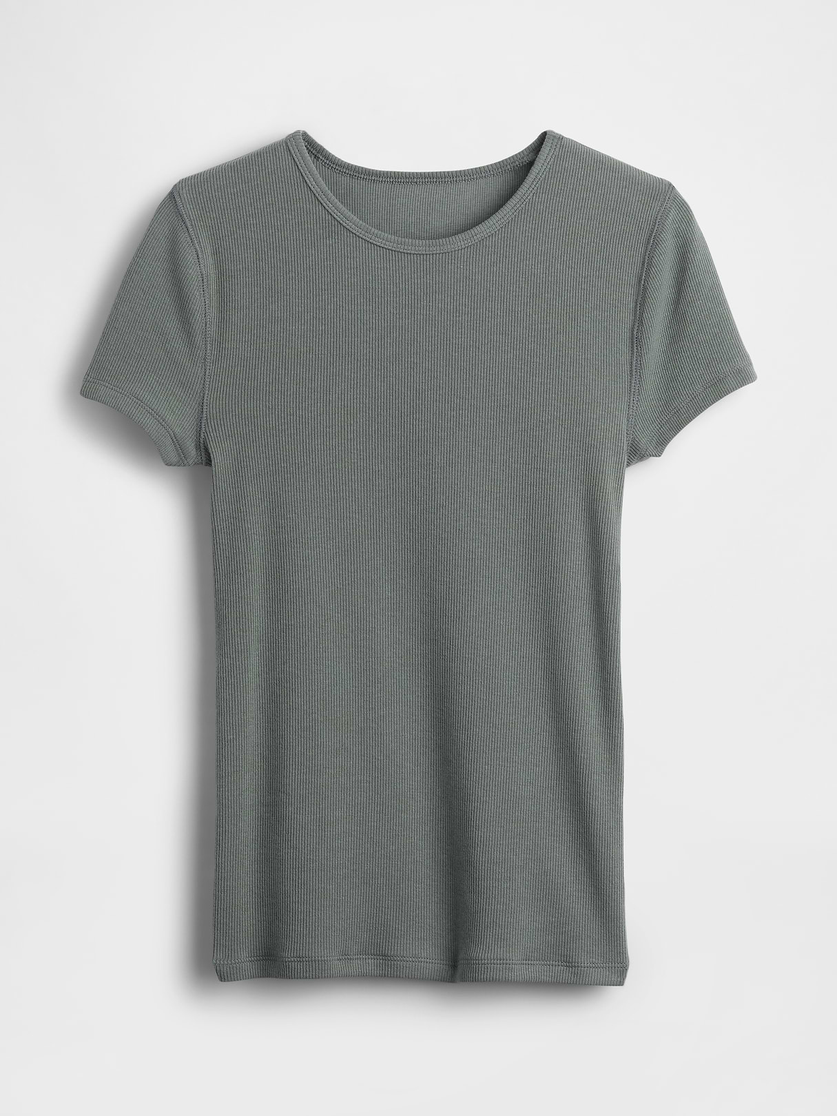 Modern Rib T-Shirt - Vintage palm green