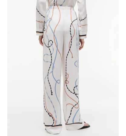 Tommy Hilfiger Women's Printed Wide-Leg Pants - Placed Multi Color Rope