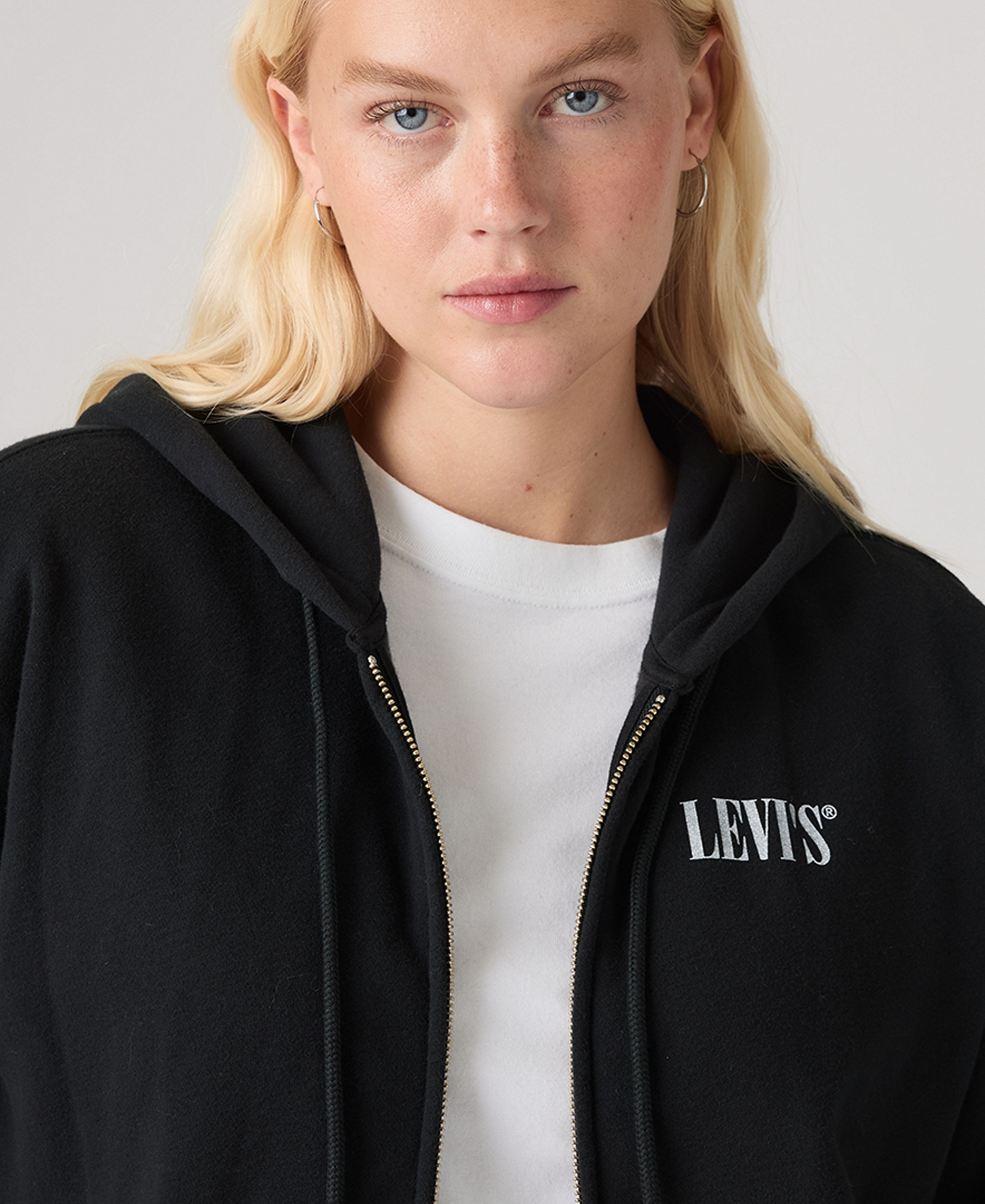Levi's Women's Graphic Everyday Zip-Up Hoodie - HOODIE DREAMY BUTTERFLY ANTHRACITE