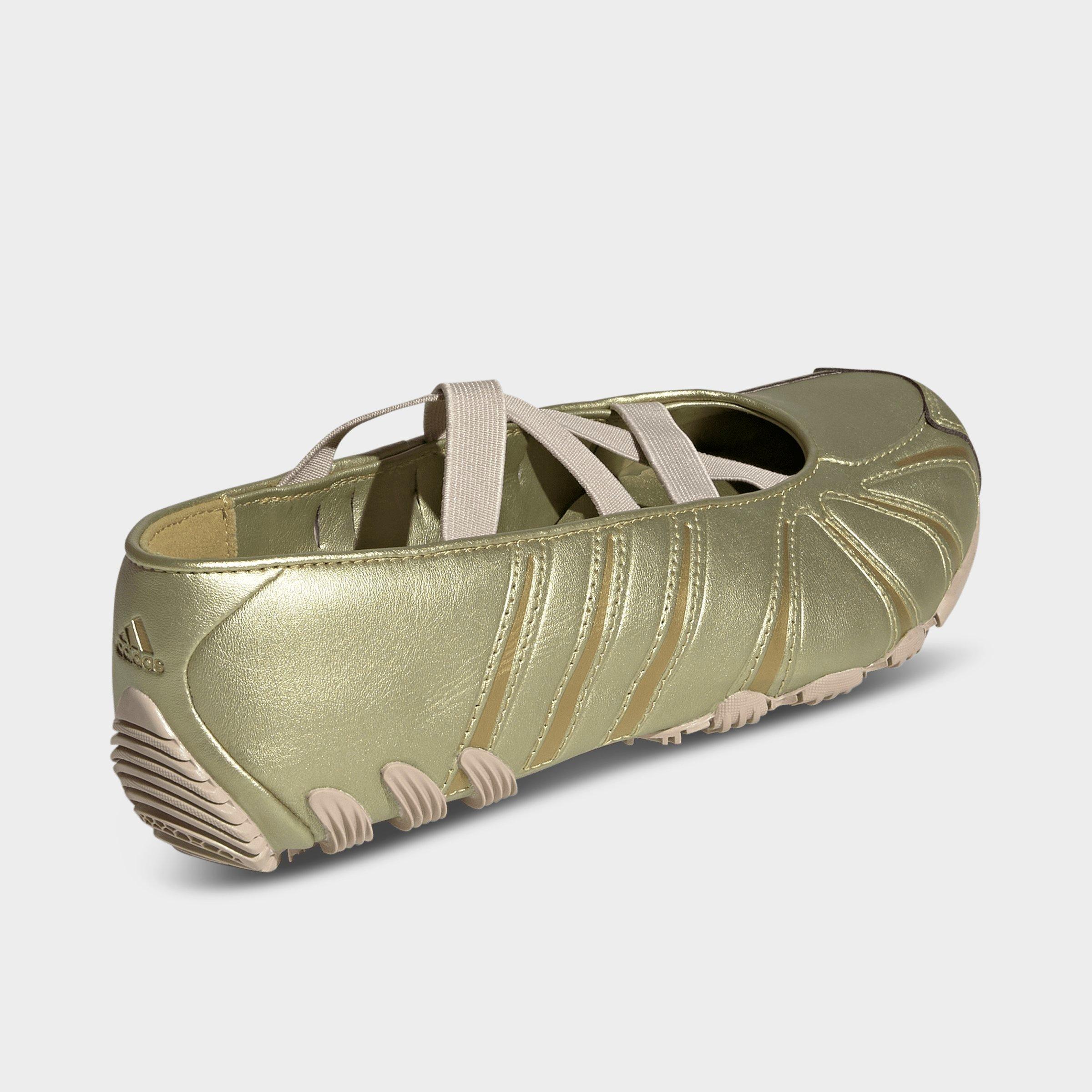 Women's adidas Originals Ghost Sprint Ballet Shoes - Gold Metallic/Gold Metallic/Crystal Linen - Back view