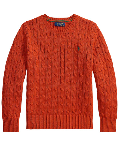 Polo Ralph Lauren Boys' 8-20 Cable-Knit Cotton Sweater - Varsity Orange