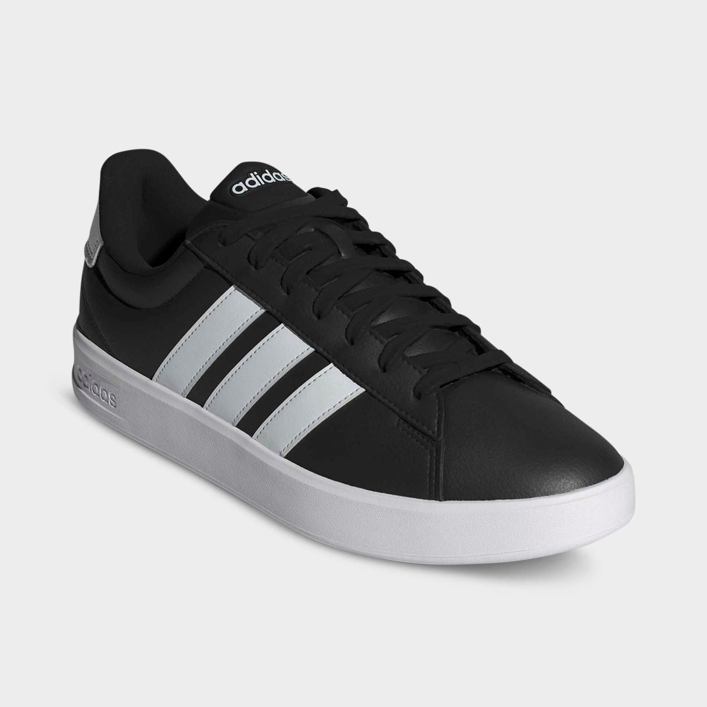 Men's adidas Grand Court 3.0 Casual Shoes - Core Black/Cloud White/Cloud White (IH1473-001) - Both shoes facing left
