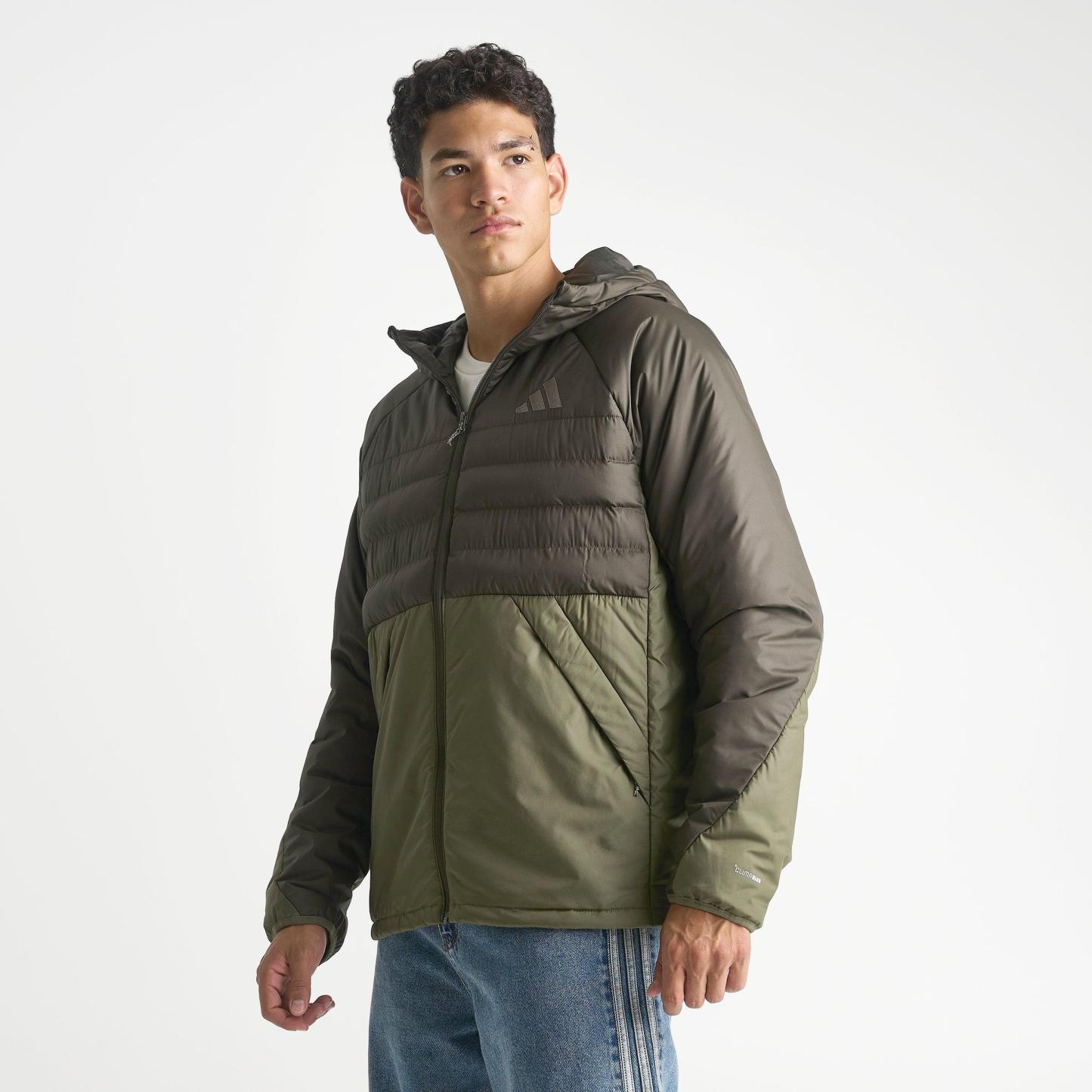 Men's adidas TERREX Multi CLIMAWARM Insulated Hooded Jacket - Shadow Olive/Olive Strata