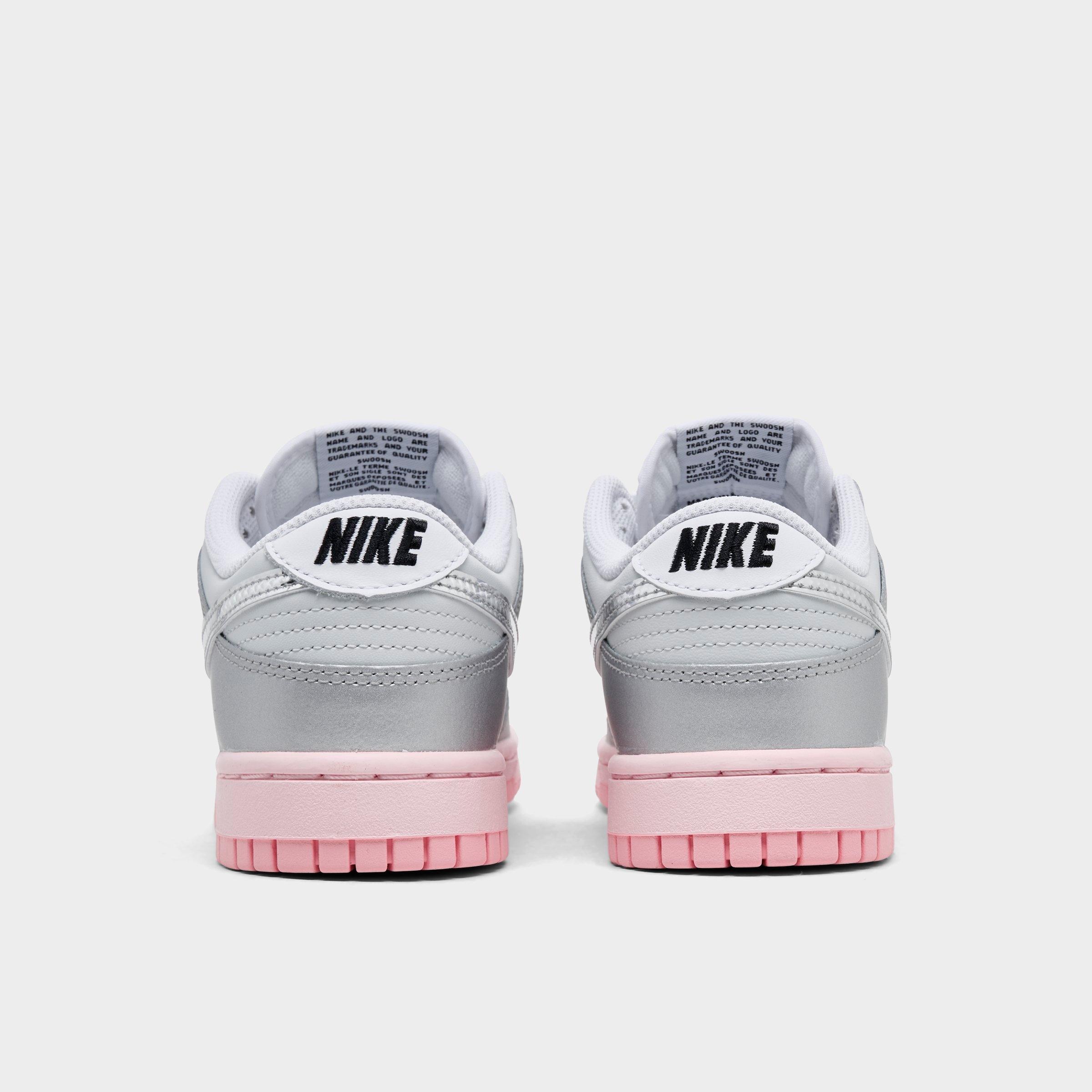 Women's Nithtke Dunk Low LX Casual Shoes - Photon Dust/Pink Foam/Medium Soft Pink/Metallic Silver - Back view