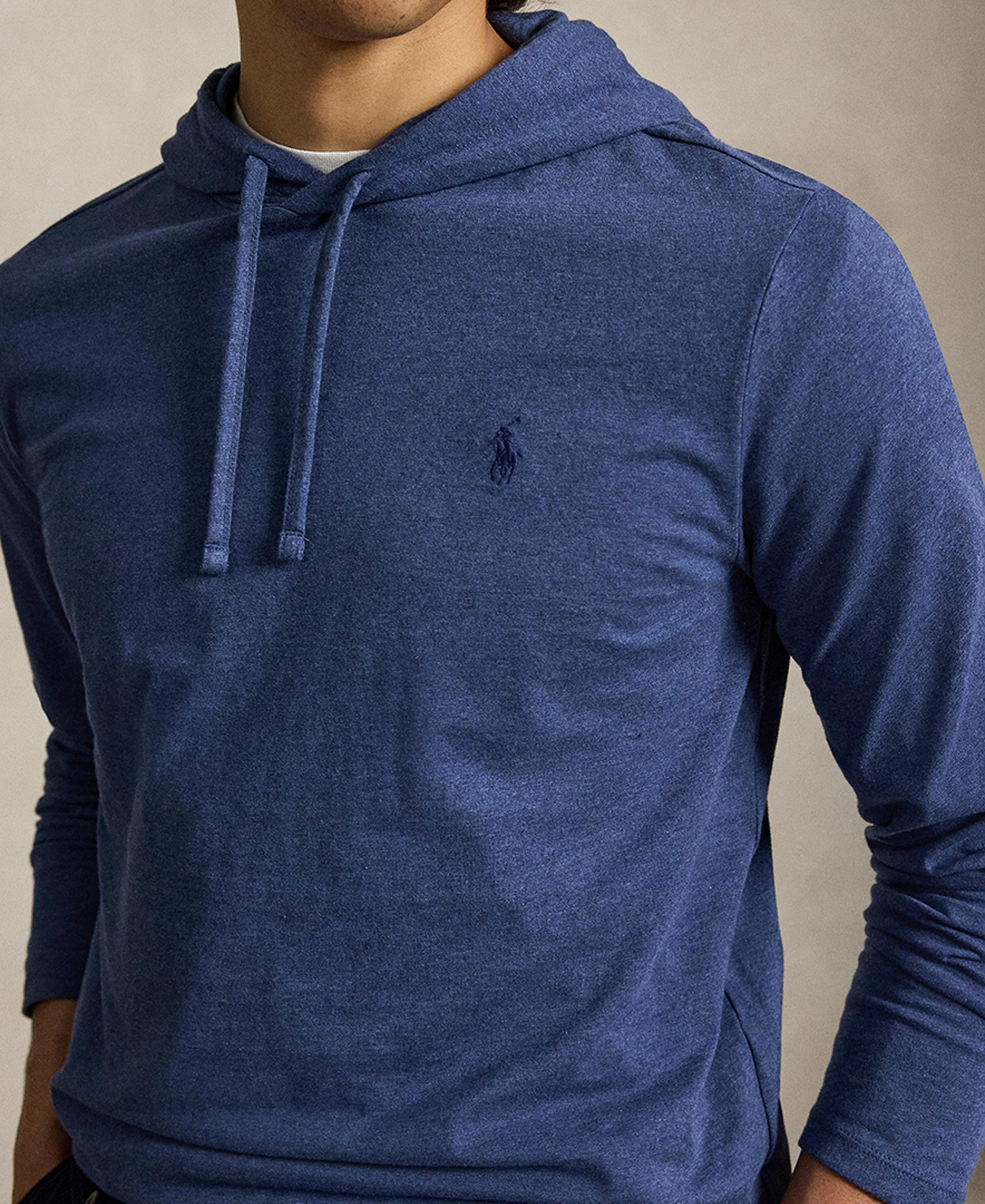 Polo Ralph Lauren Men's Hooded Jersey - Derby Blue Heather/C7988