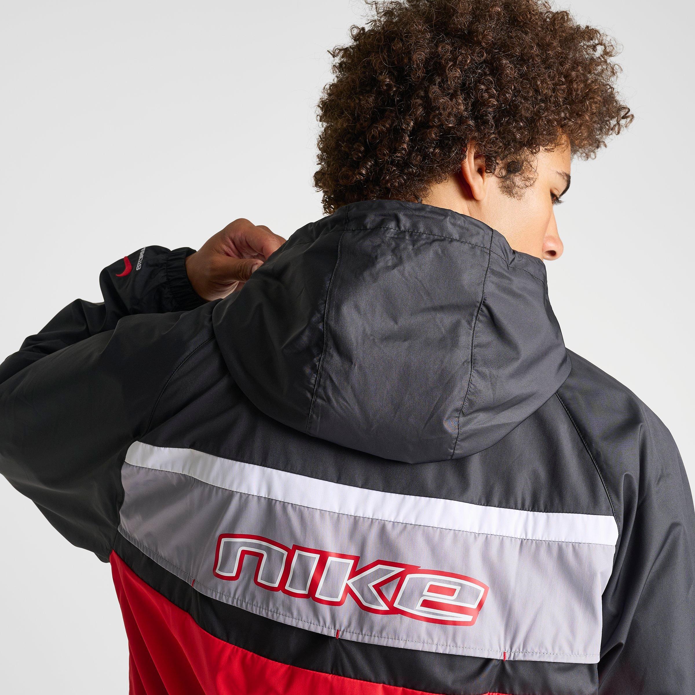 Men's Nithtke Sportswear Windrunner Lined Full-Zip Jacket - Black/University Red/Cement Grey
