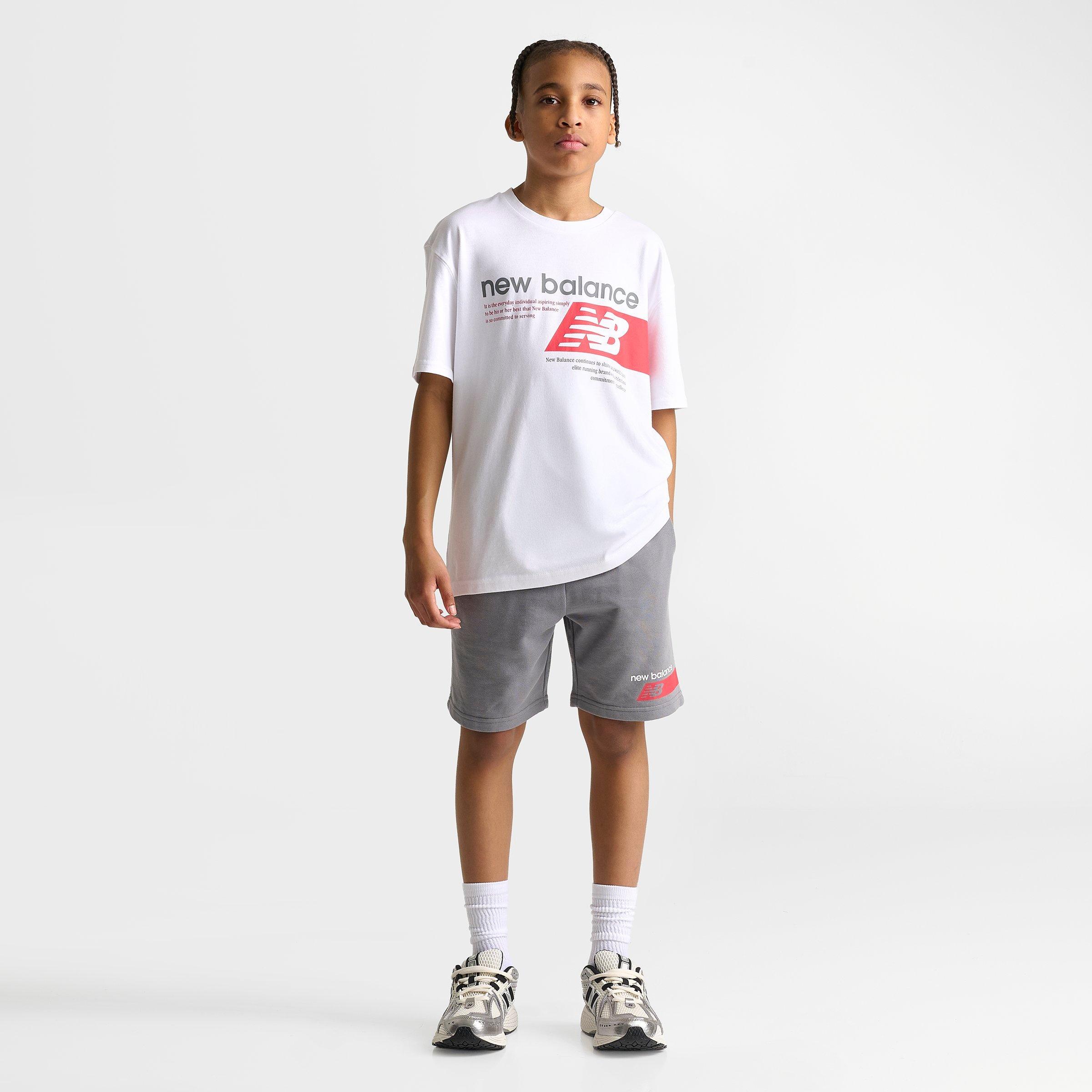 Big Kids' New Balance Players French Terry Shorts - Slate Grey - view 2