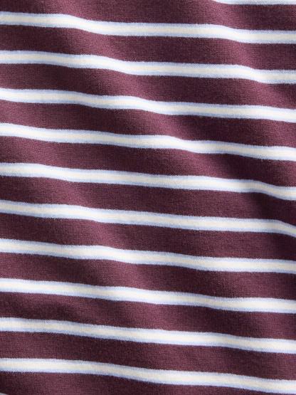 CloseKnit Jersey T-Shirt - Purple burgundy & blue stripe