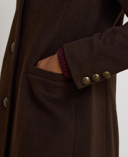 Lauren Ralph Lauren Women's Single-Breasted Peacoat - Chocolate