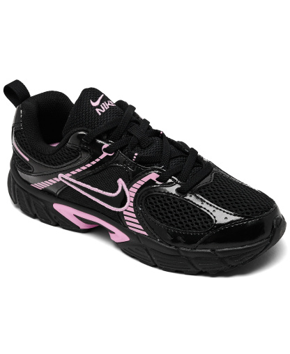 Nike Little Kids V5 RNR Elastic Lace Lifestyle Sneakers from Finish Line - Black, Pink Rise