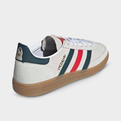 Men's adidas Originals Mexico Handball Spezial Casual Shoes - Cloud White/Aurora Ivy/Better Scarlet - view 4