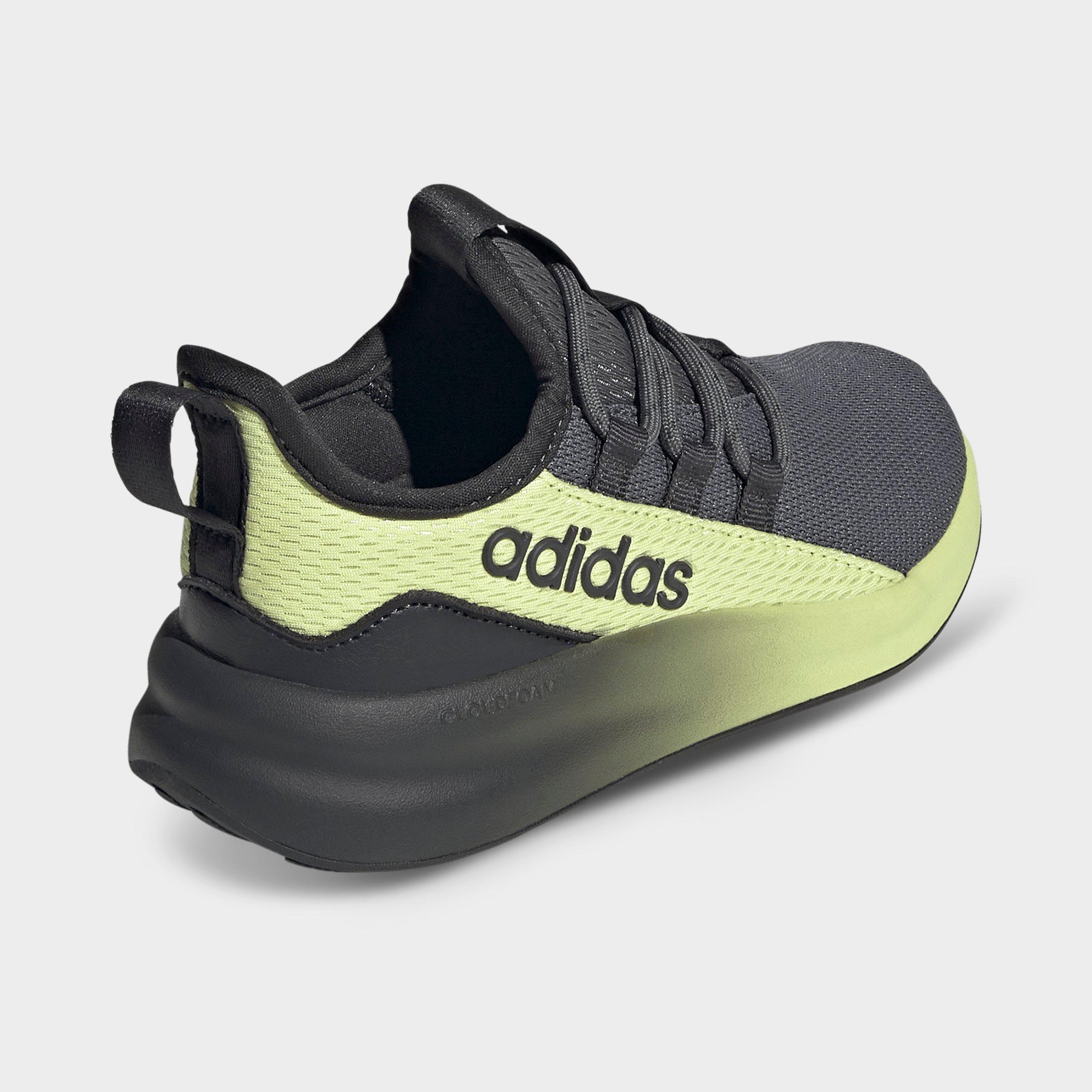 Girls' Little Kids' and Big Kids' adidas Lite Racer Adapt 8.0 Stretch Lace Casual Shoes - Part 2 - Carbon/Grey Five/Semi Frozen Lemon - Back view