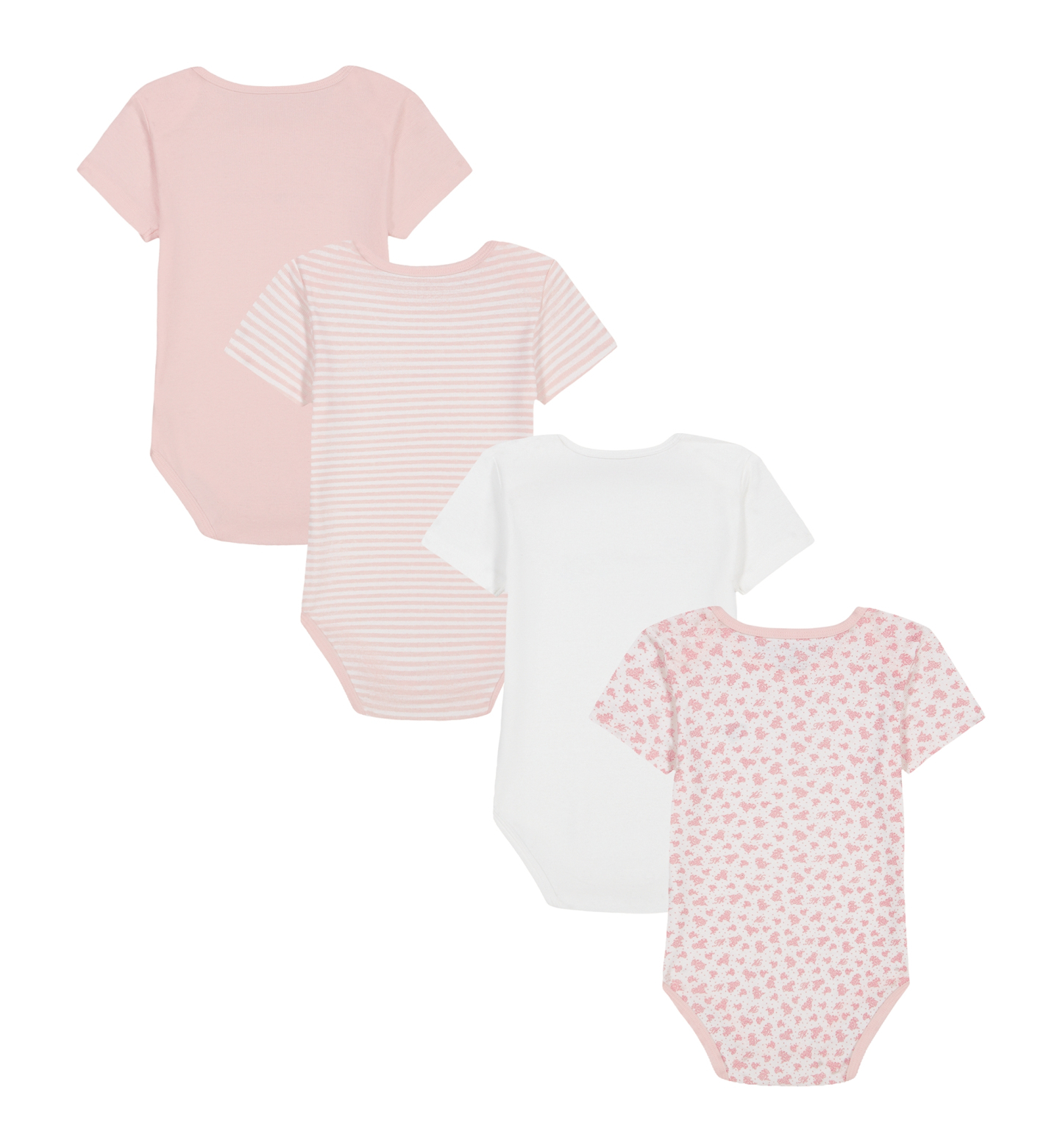 Tommy Hilfiger Baby Girls' Short-Sleeve Bodysuits, 4-Pack - Pink