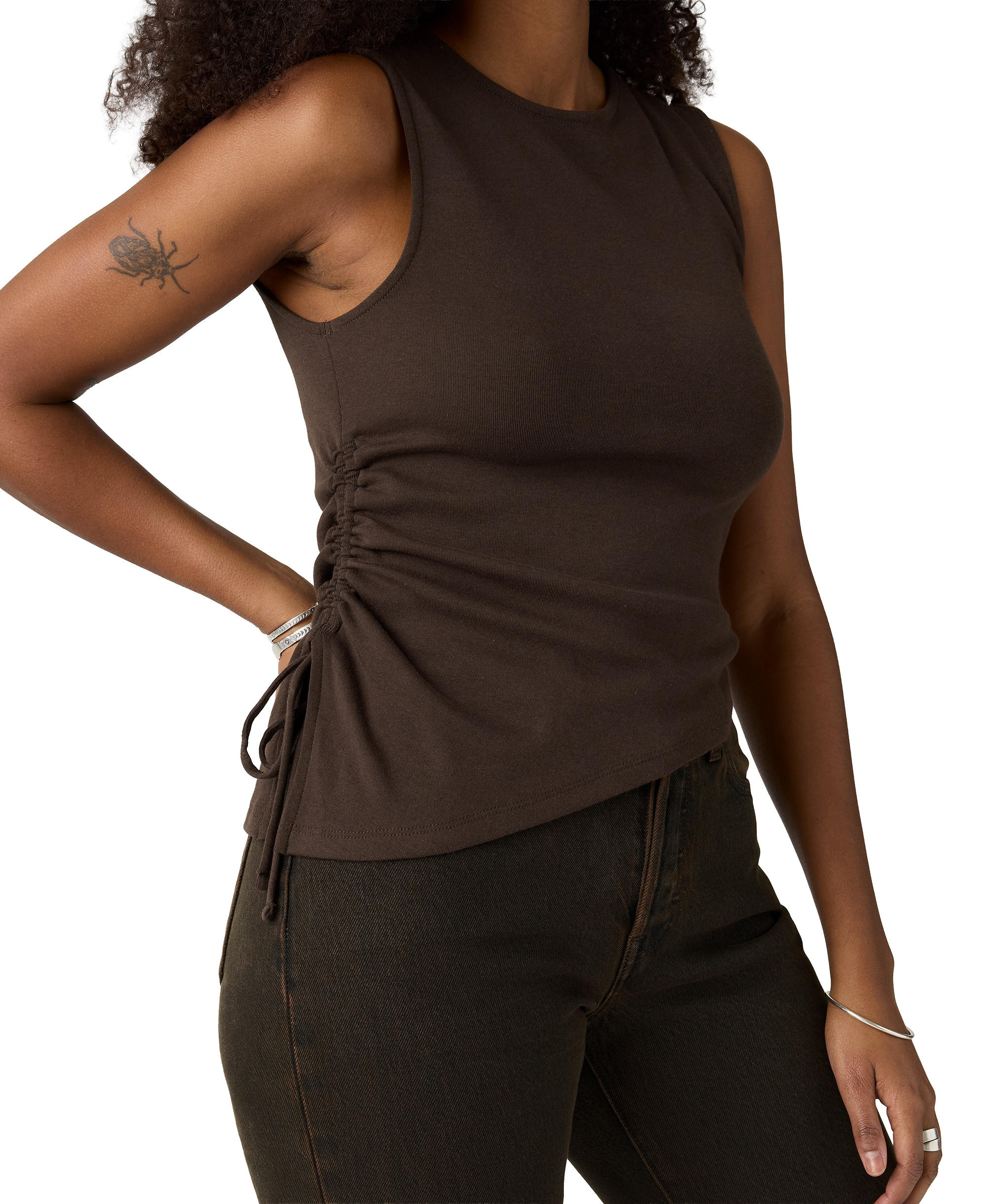Levi's Women's Alila Asymmetrical Ribbed-Knit Tank Top - Java