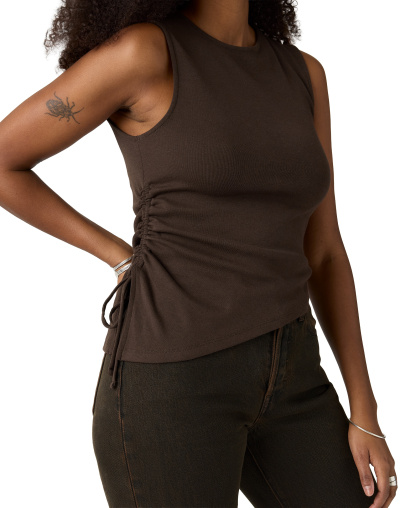 Levi's Women's Alila Asymmetrical Ribbed-Knit Tank Top - Java