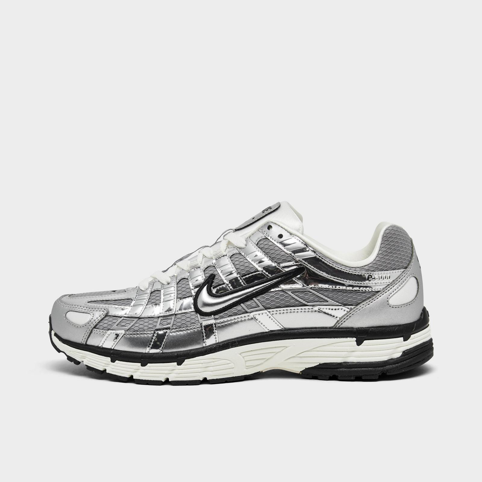 Men's Nike P-6000 Casual Shoes - Metallic Silver/Sail/Black/Metallic Silver