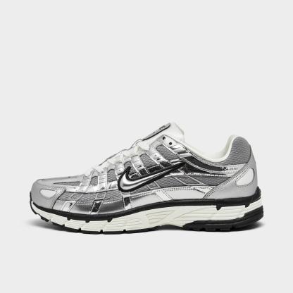Men's Nike P-6000 Casual Shoes - Metallic Silver/Sail/Black/Metallic Silver