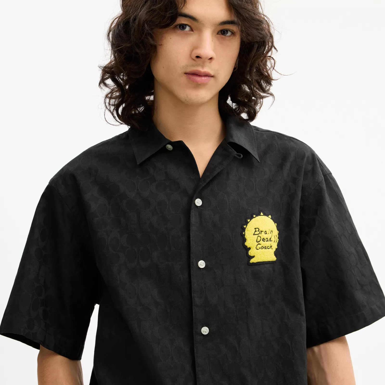 Coach | Brain Dead Signature Camp Shirt - Black - view 4