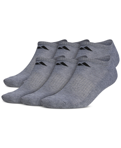 adidas Men's Cushioned Athletic 6-Pack No Show Socks - Medium Grey
