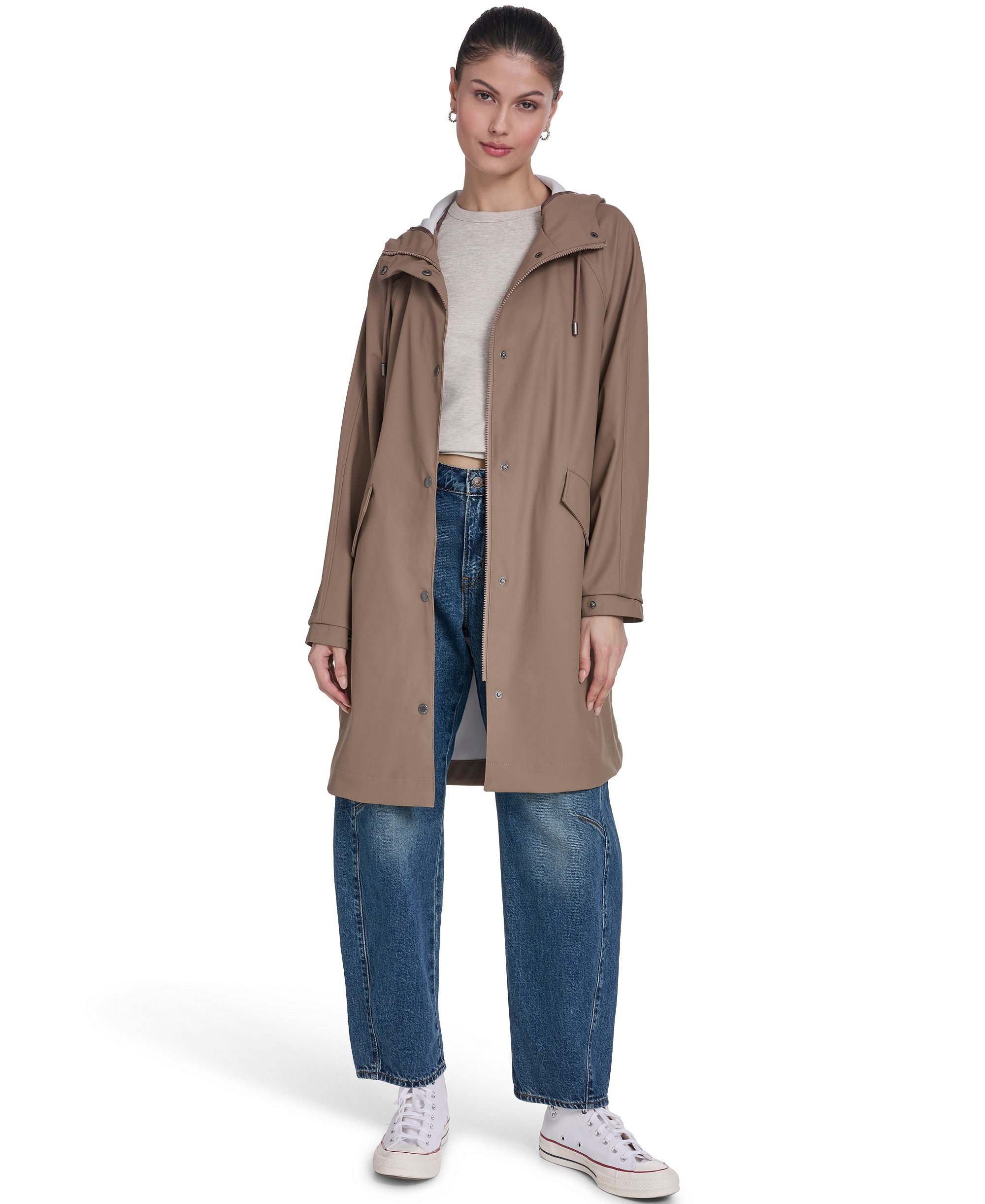 Levi's Women's Raglan Sleeve Rain Jacket - Pine Bark