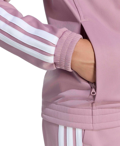 adidas Women's Tricot 3-Stripes Track Jacket - Magic Mauve/white