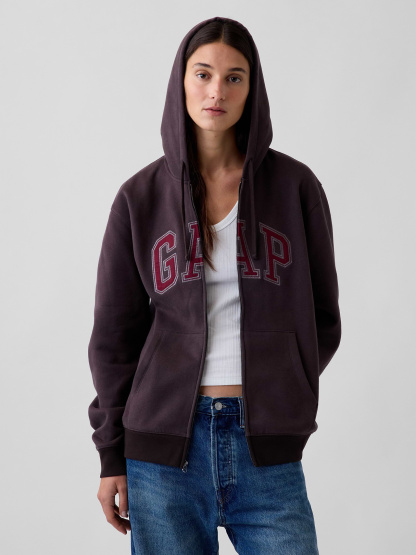 Adult VintageSoft Arch Logo Zip Hoodie - Terra brown