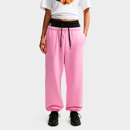 Women's Nithtke Studio Fleece Medium-Weight Camo High-Rise Oversized Cuffed Pants - Pink Rise/Sail