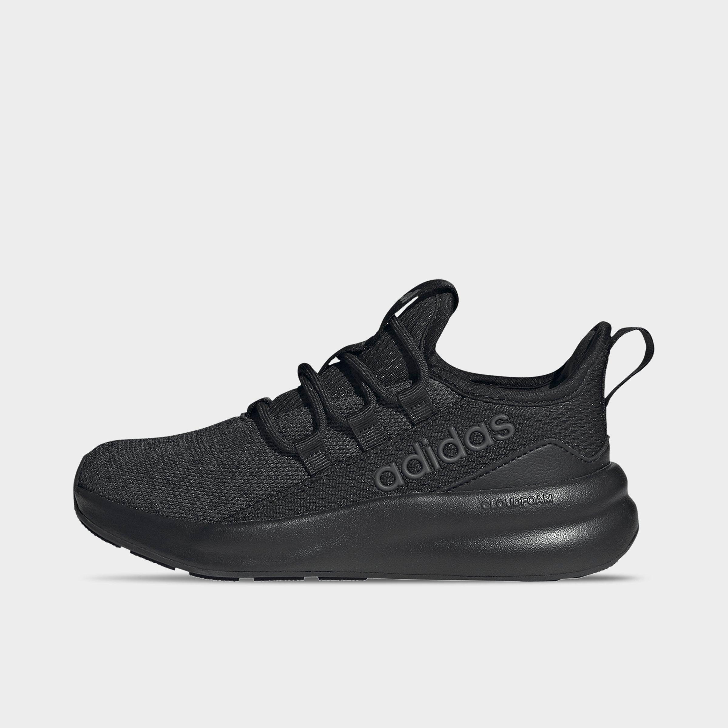 Girls' Little Kids' and Big Kids' adidas Lite Racer Adapt 8.0 Stretch Lace Casual Shoes - Part 1 - Core Black/Core Black/Carbon - Left shoe facing left. Outside of the shoe.