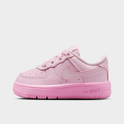 Infant and Kids' Toddler Nithtke Force 1 Low Casual Shoes - Part 2 - Pink Foam/Pink Rise/Pink Foam - Left shoe facing left. Outside of the shoe.