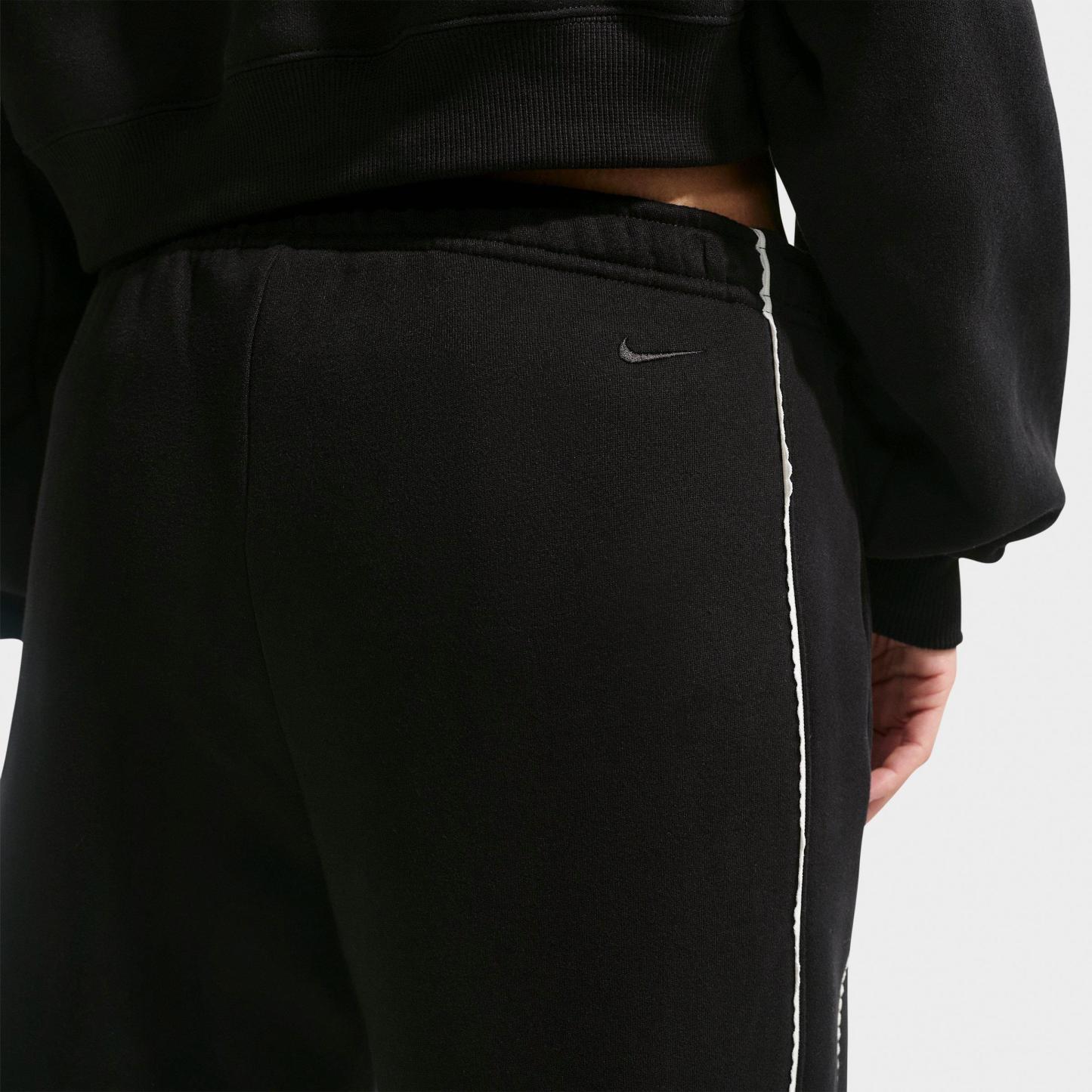 Women's Nithtke Studio Fleece Medium-Weight "Graphic Pack" Mid-Rise Wide-Leg Pants - Total Black/Sail/Total Black