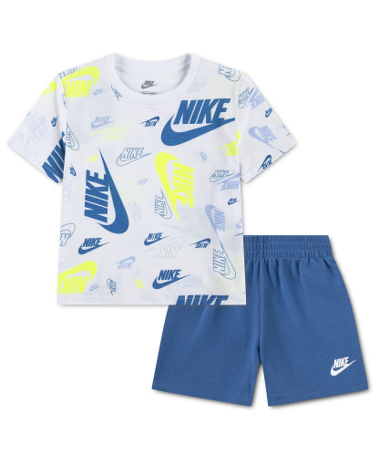 Nike Toddler Boys' 2T-4T Printed T-Shirt and French Terry Shorts, 2 Piece Set - Star Blue
