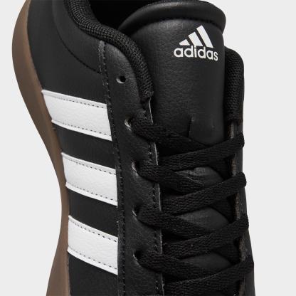 Big Kids' adidas VL Court 3.0 Skateboarding Casual Shoes - Core Black/Cloud White/Gum - Detail shot