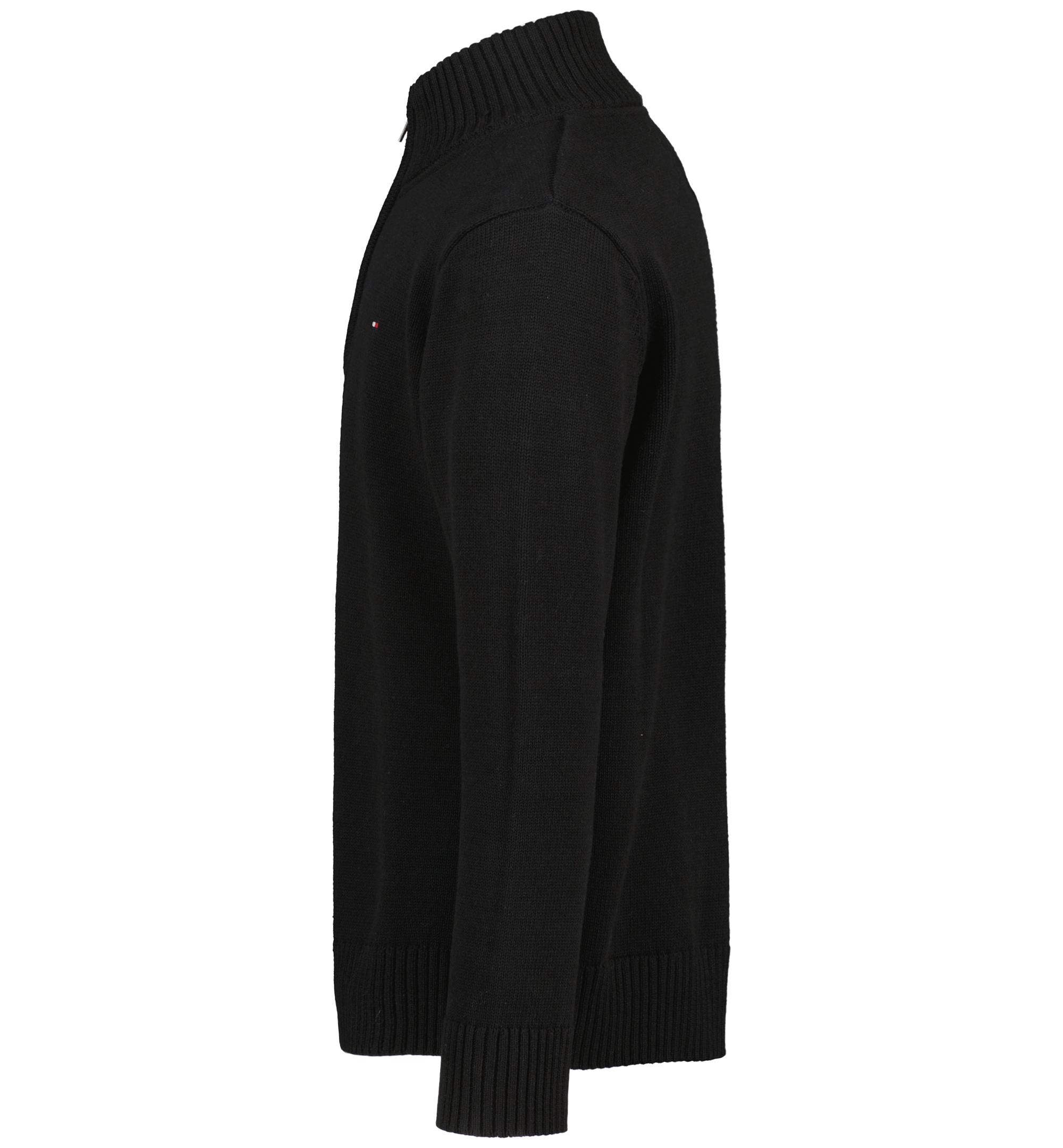 Tommy Hilfiger Boys' 8-20 Zipneck Cotton Quarter-Zip Sweater - Black